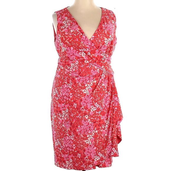 Chaps Dresses & Skirts - Floral Red Sleeveless Dress